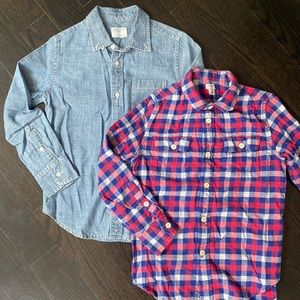 J.Crew button down shirts in denim and flannel size 8 boys